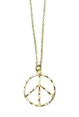 Gold Plated Necklace - Peace Sign