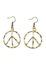 Gold Plated Earrings - Smaller Size Peace Sign