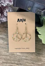 Gold Plated Earrings - Smaller Size Peace Sign