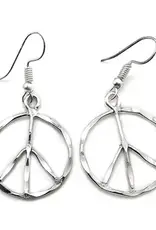 Silver Plated Earrings - Smaller Size Peace Sign