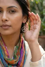 Silver Plated Earrings - Smaller Size Peace Sign