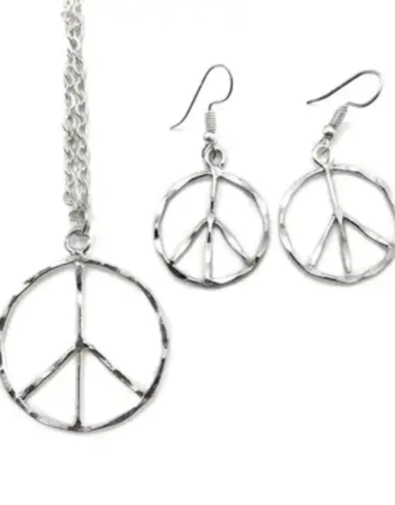 Silver Plated Necklace - Peace Sign