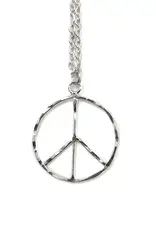 Silver Plated Necklace - Peace Sign