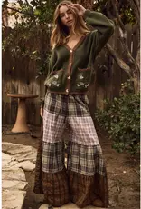 Felicia Flowy Mixed Plaid Patchwork Maxi Pants