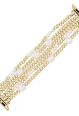 Gold and Pearl Stretch Apple Watch Strap