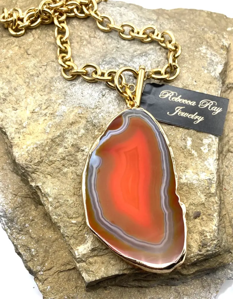 Boho Agate Charm Statement Necklace
