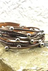 Boho Leather Wrap Bracelet Magnetic Clasp