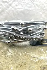 Boho Leather Wrap Bracelet Magnetic Clasp