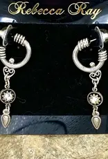 Boho Silver Charm Hoop Earring