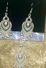 Boho Vintage Silver Charm Earring
