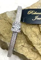 Crystal Solitaire Stone Bangle Bracelet