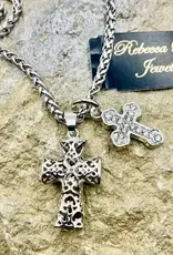 Silver Cross Charm Necklace