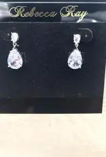 Silver Tear Drop Crystal Earring