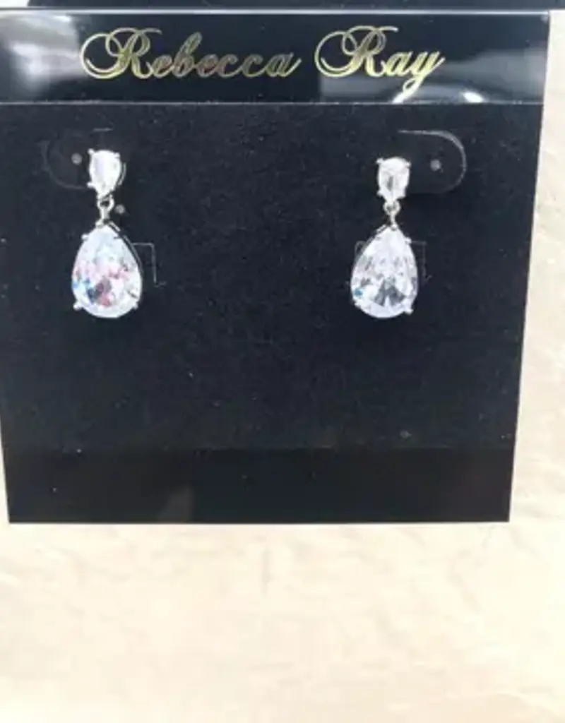 Silver Tear Drop Crystal Earring