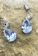 Silver Tear Drop Crystal Earring