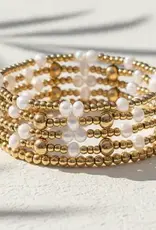 Gold Shimmering Pearl Bracelet Set