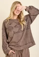 Lizzy Leopard Daisy Patched Sweatshirt
