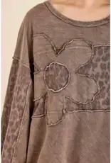 Lizzy Leopard Daisy Patched Sweatshirt