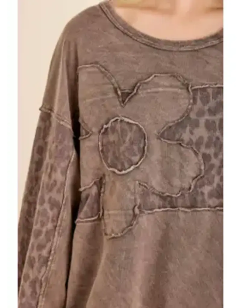 Lizzy Leopard Daisy Patched Sweatshirt