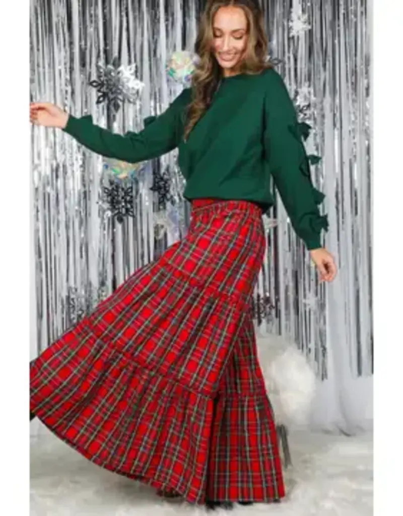 Betsy Crew Neck Sweater With Bow Detail Sleeve