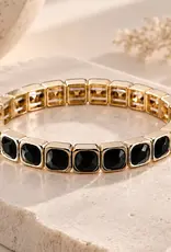 Boxed in Square Black Stone Bracelet