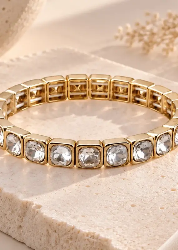 Boxed in Square Clear Stone Bracelet