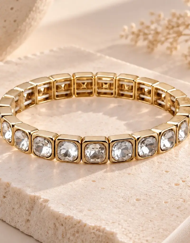 Boxed in Square Clear Stone Bracelet