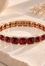 Boxed in Square Red Stone Bracelet