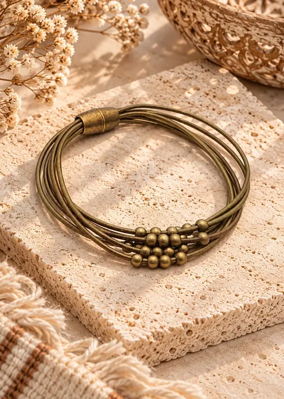 Sleek Harmony - Brass Bracelet