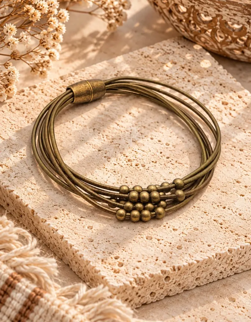 Sleek Harmony - Brass Bracelet