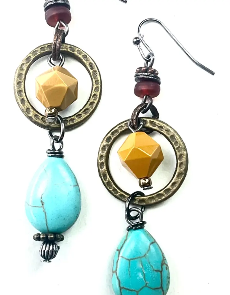 Ring & Beaded LinearEarrings