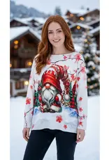 Cozy Christmas Gnome Printed Sweater