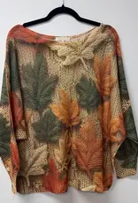 Autumn Leaf Printed Sweater - Made in Italy - ONE SIZE