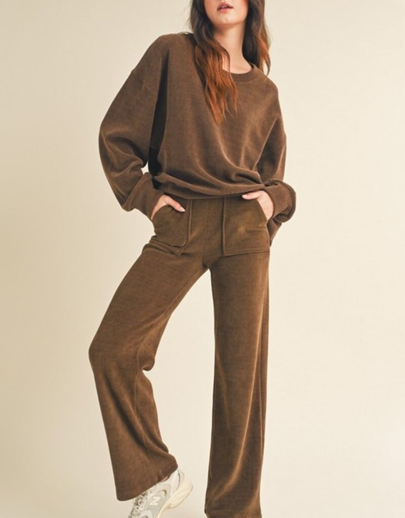 Rebecca Relaxed Ribbed Corduroy Matching Top & Pant Set