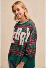 Merry Sweatshirt W/Chenille Letter Patches