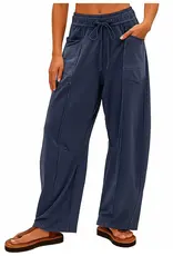 Barrel Pants With Stitching Detail & Elastic Waist