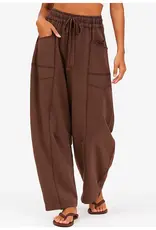 Barrel Pants With Stitching Detail & Elastic Waist