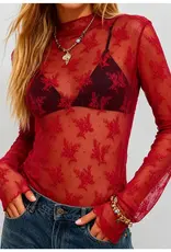 Lux Layering Floral Lace Mesh Top
