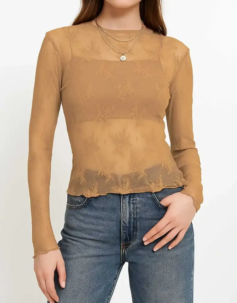 Lux Layering Floral Lace Mesh Top