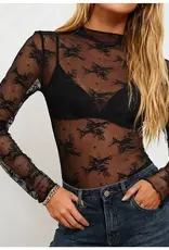 Lux Layering Floral Lace Mesh Top
