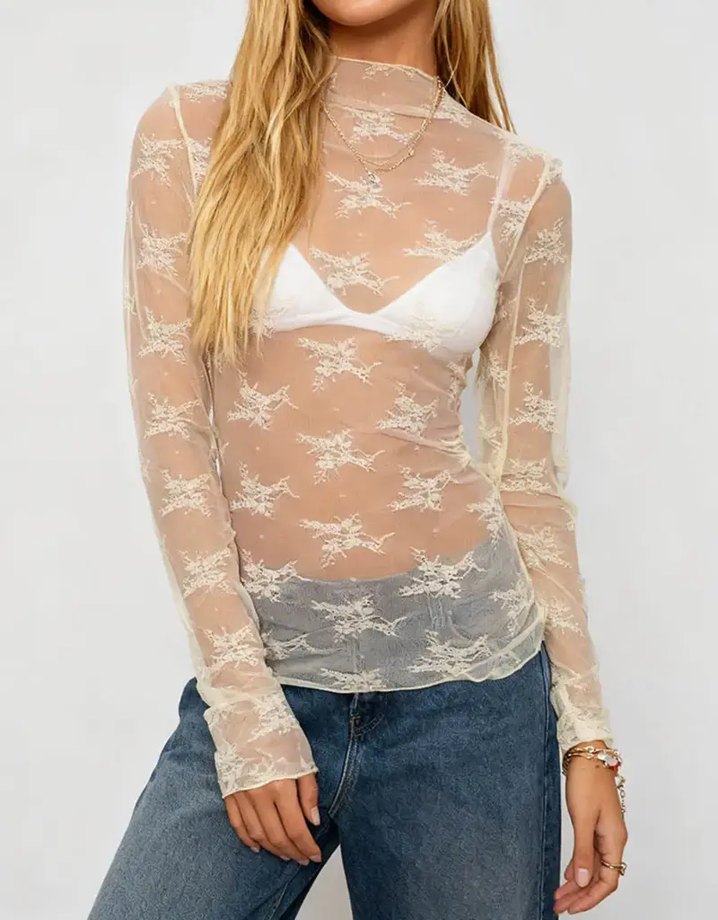 Lux Layering Floral Lace Mesh Top