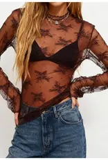 Lux Layering Floral Lace Mesh Top