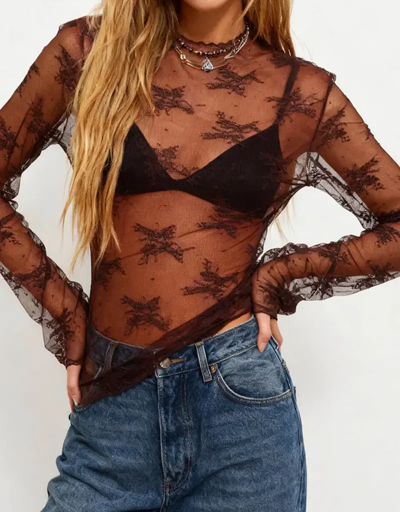 Lux Layering Floral Lace Mesh Top