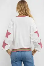 Everyday Lightweight Sweatshirt W/Star Patch Detail on Sleeves