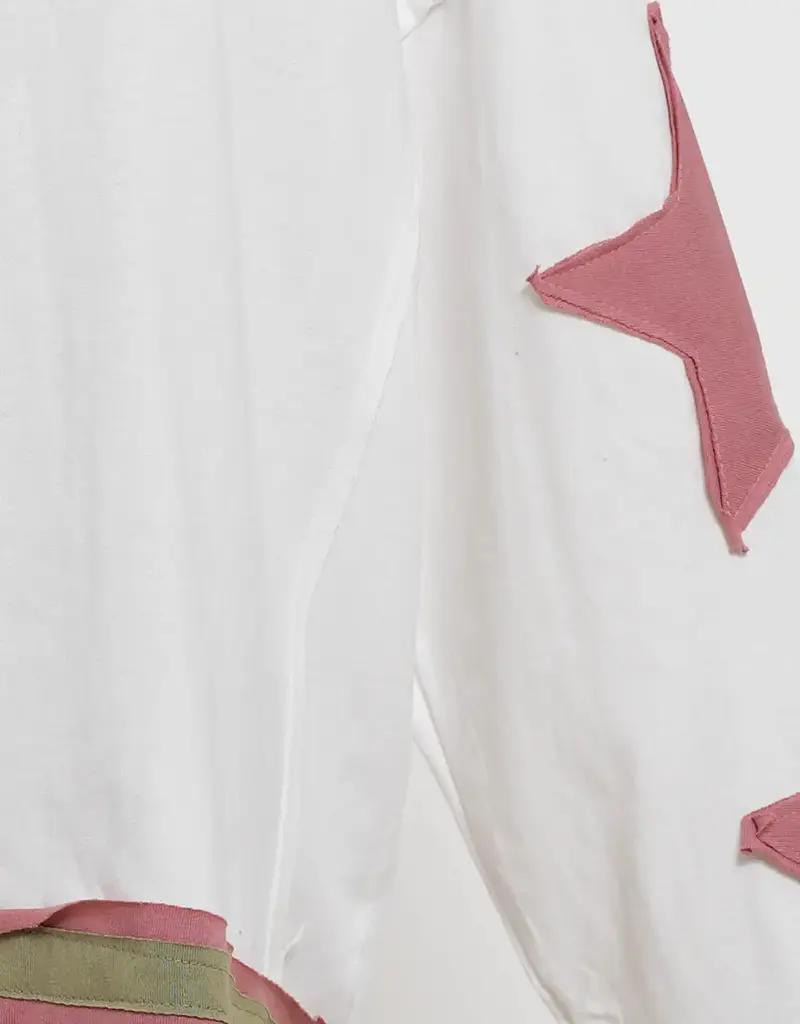 Everyday Lightweight Sweatshirt W/Star Patch Detail on Sleeves