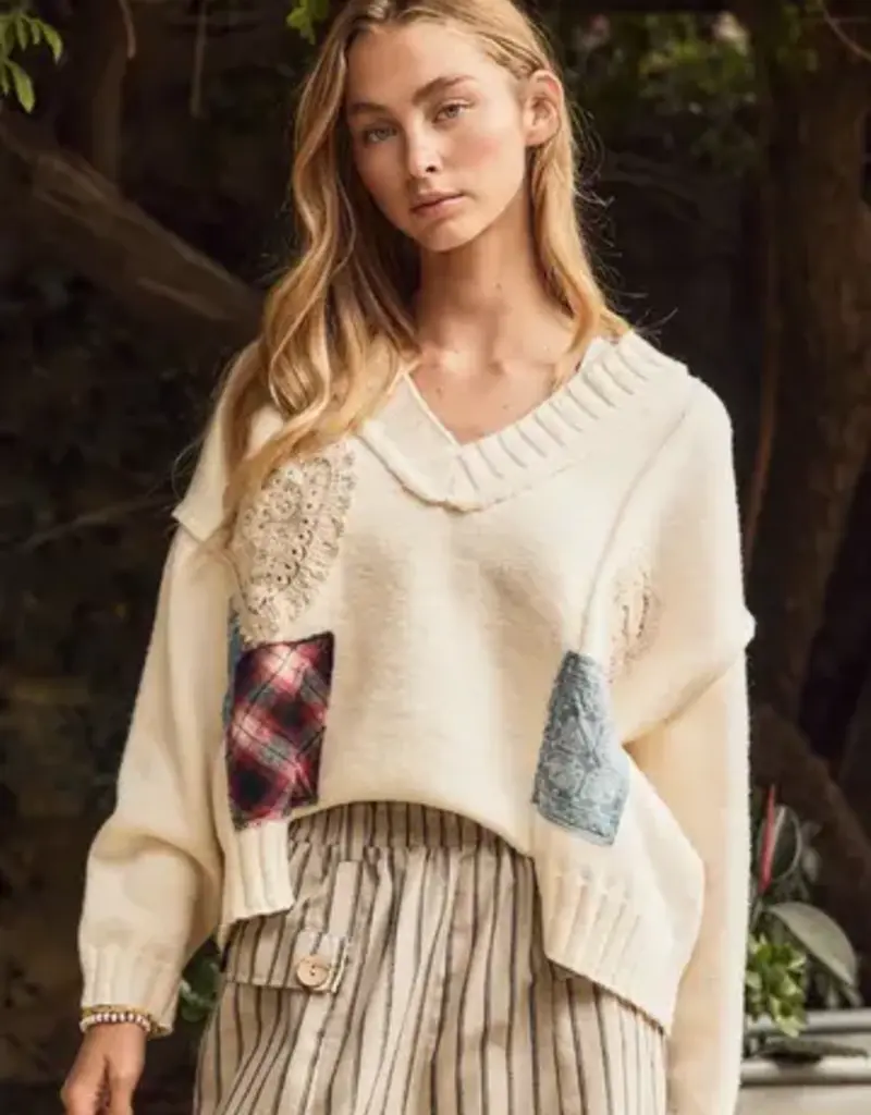 Kathy Patchwork Knit Sweater