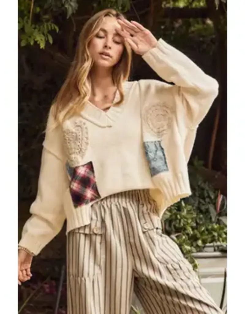 Kathy Patchwork Knit Sweater