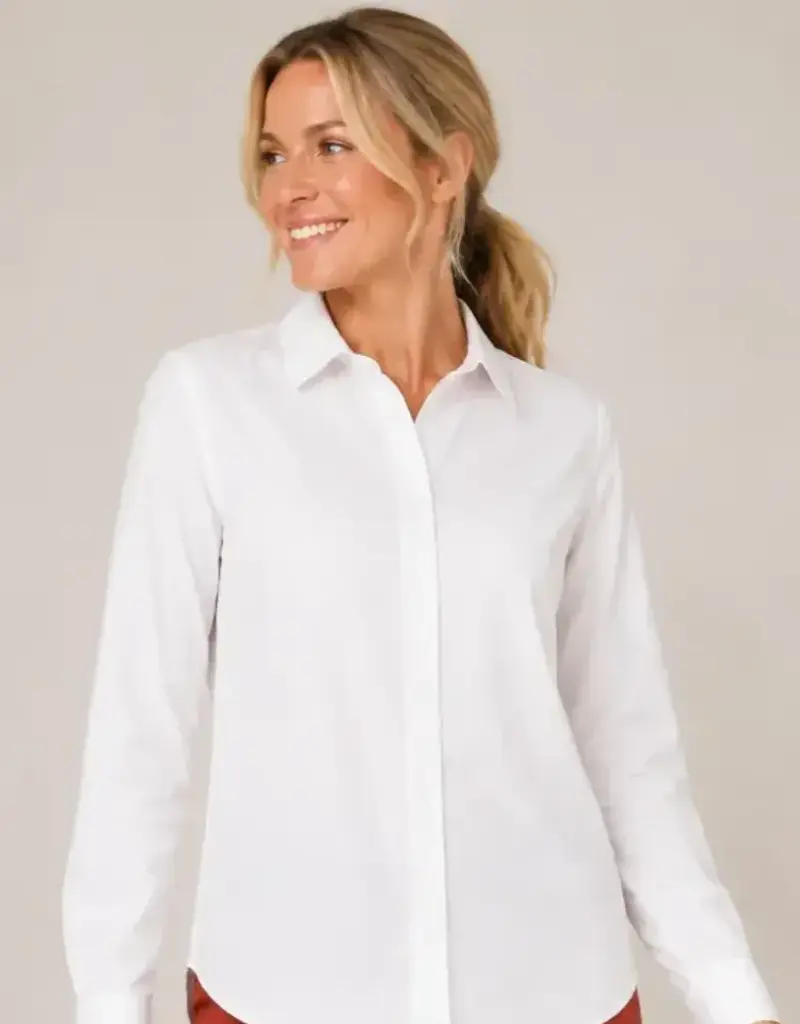 Layering Poplin Button Front Blouse