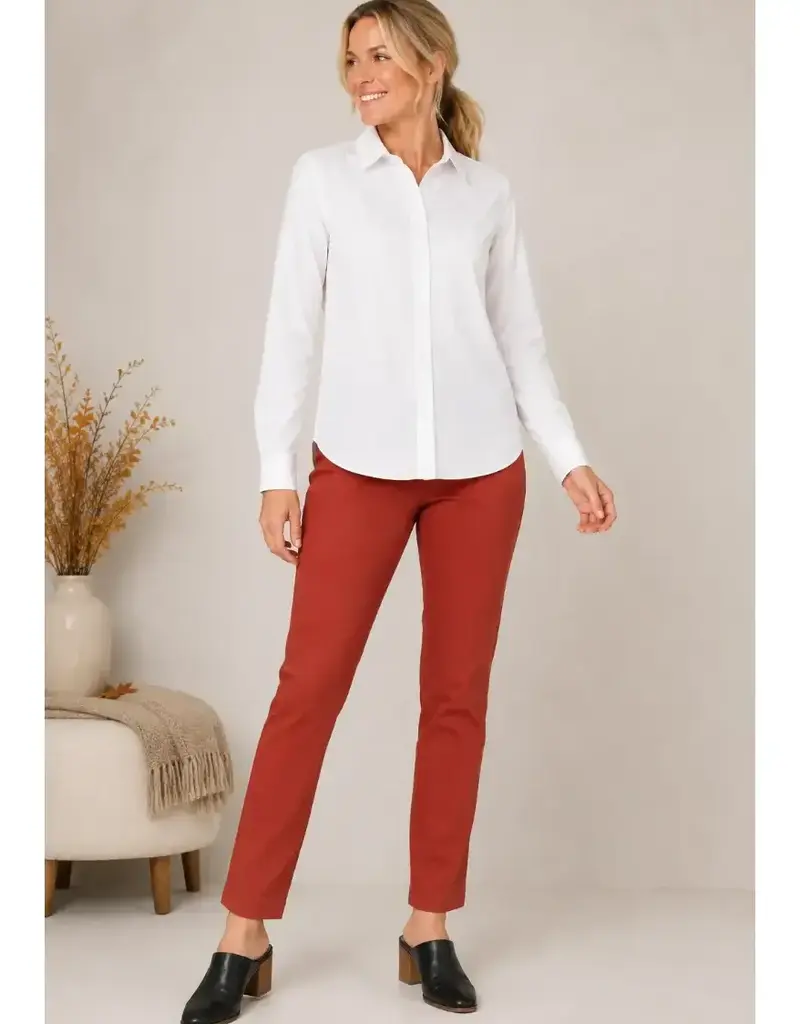 Layering Poplin Button Front Blouse