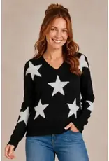 Star Jacquard V-Neck Sweater